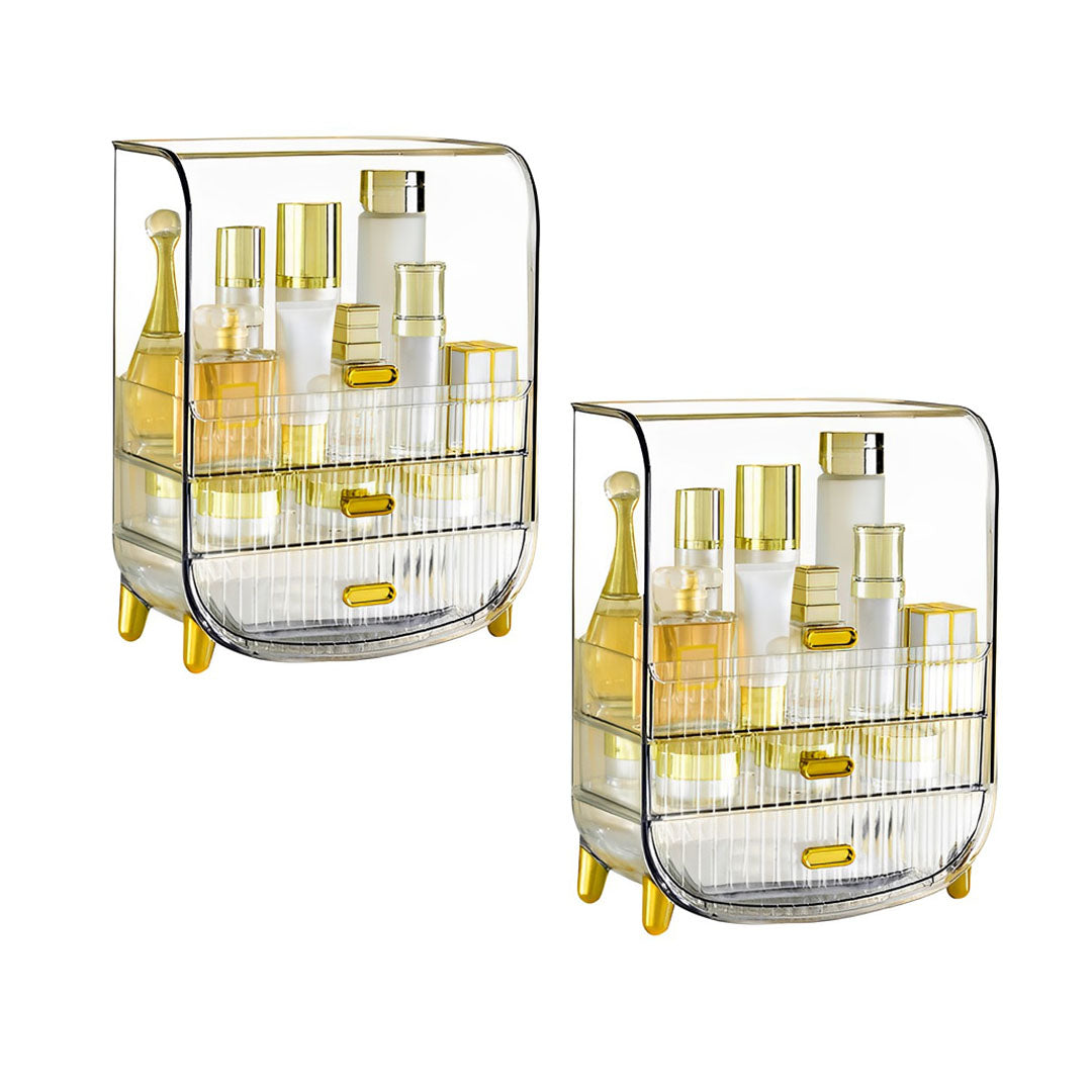 SOGA 2X 3 Tier Transparent Multifunctional Countertop Cosmetic Storage Makeup Perfume Skincare Display Stand Shelf Drawer Type Organiser $ 155.50