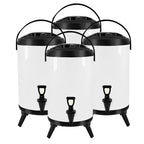 SOGA 4X 8L Stainless Steel Insulated Milk Tea Barrel Hot and Cold Beverage Dispenser Container with Faucet White $ 295.50