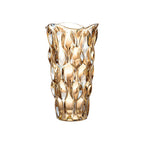 SOGA 29.8cm Golden Amber Glass Crystal Vase Elegant Modern Home Décor