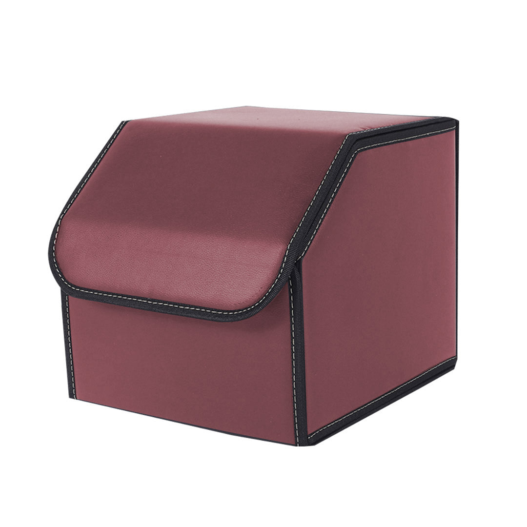 SOGA Leather Car Boot Collapsible Foldable Trunk Cargo Organizer Portable Storage Box Red Small $ 36.90