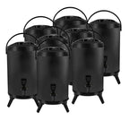 SOGA 8X 10L Stainless Steel Insulated Milk Tea Barrel Hot and Cold Beverage Dispenser Container with Faucet Black $ 660.90