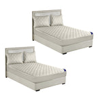 SOGA 2X White 183cm Wide Cross-Hatch Mattress Cover Thick Quilted Stretchable Bed Spread Sheet Protector with Pillow Covers $ 237.50