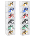 SOGA 2X 6 Tier Transparent Portable Shoe Organiser Sneaker Footwear Folding Plastic Bin Stackable Storage Box with Magnetic Door $ 323.50