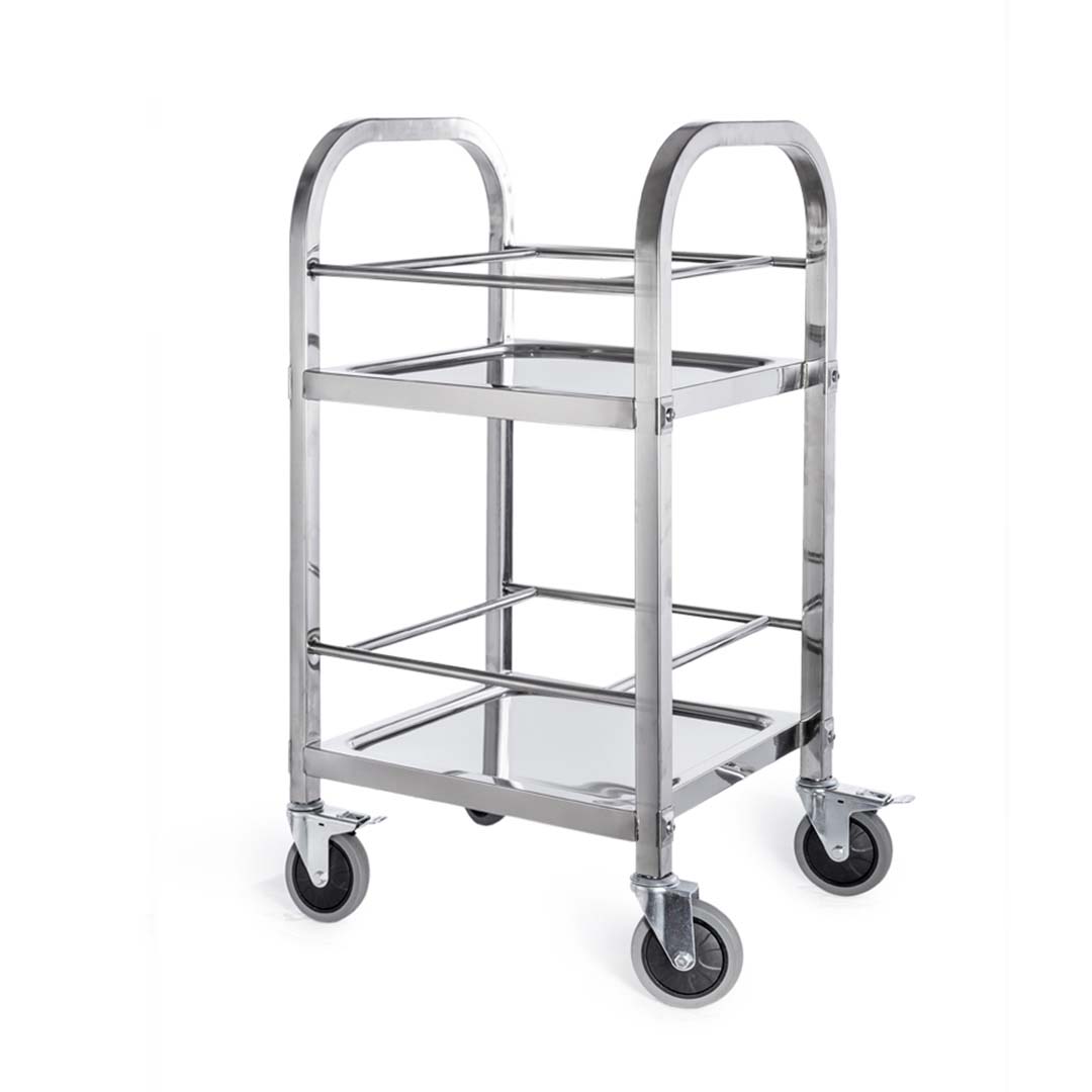 SOGA 2 Tier Stainless Steel Square Tube Drink Wine Food Utility Cart 500x500x950 $ 166.90