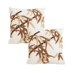 SOGA 2X 45cm Cream Brown Bamboo Leaf Botanical Embroidered Throw Pillow $ 118