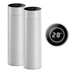 SOGA 2X 500ML Stainless Steel Smart LCD Thermometer Display Bottle Vacuum Flask Thermos White $ 75.50