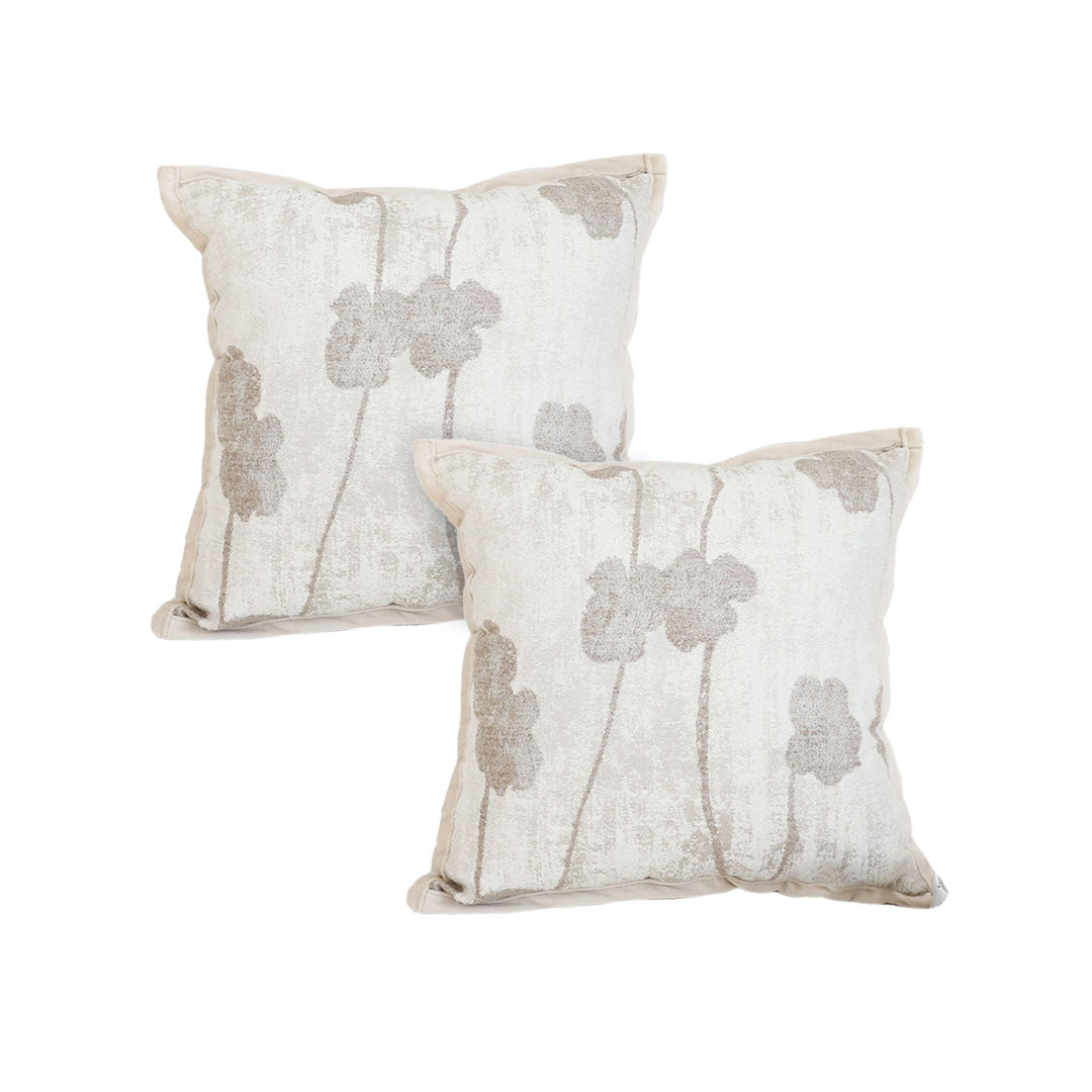 SOGA 2X 45cm Botanical Beige Poppy Flower Print Linen Decorative Throw Pillow $ 136.50