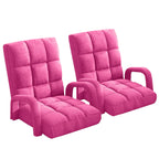 SOGA 2X Foldable Lounge Cushion Adjustable Floor Lazy Recliner Chair with Armrest Pink $ 409.50