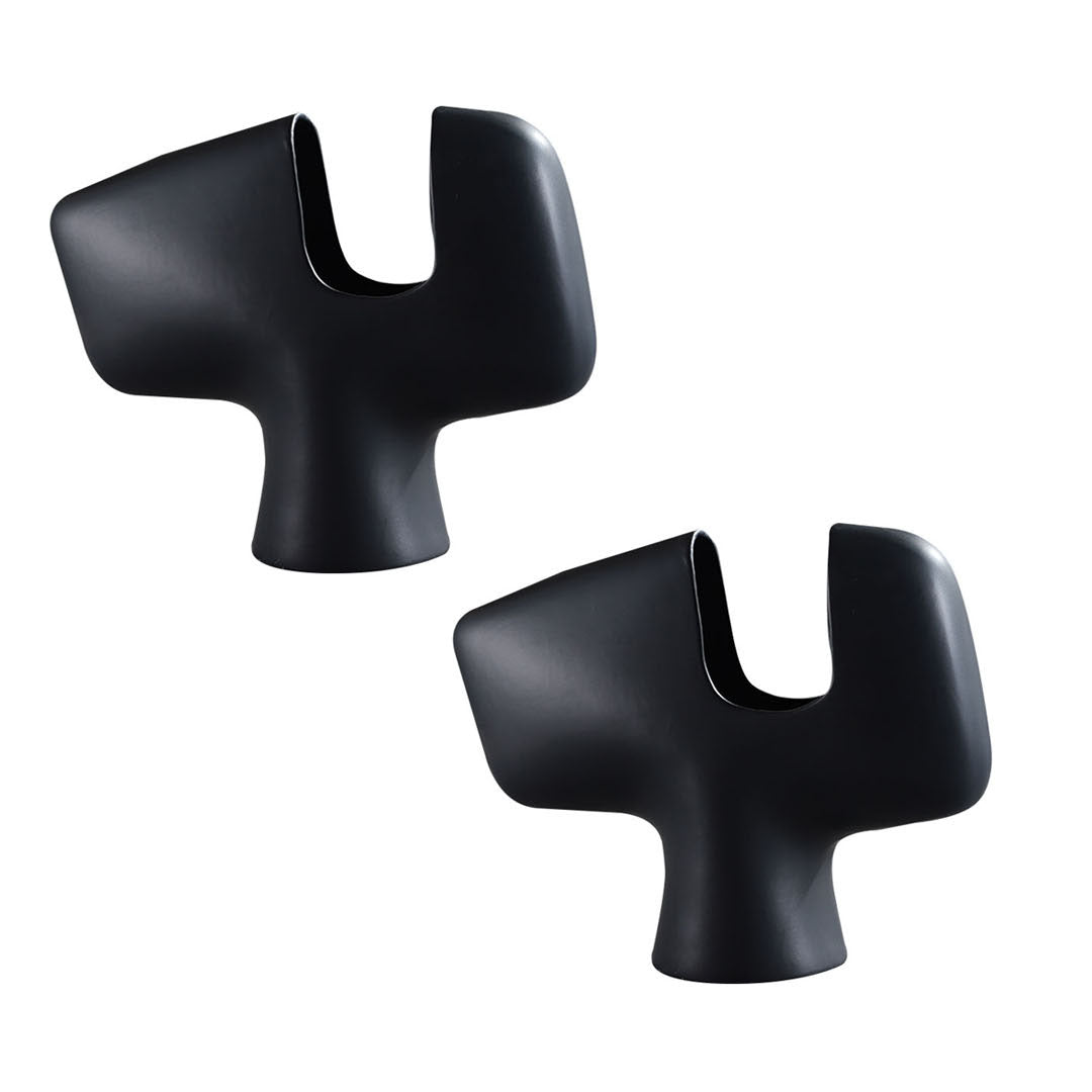 SOGA 2X 44x35cm Ornament Modern Black Abstract Ceramic Vase with Unique Decorative Piece for Home Decor $ 318.90