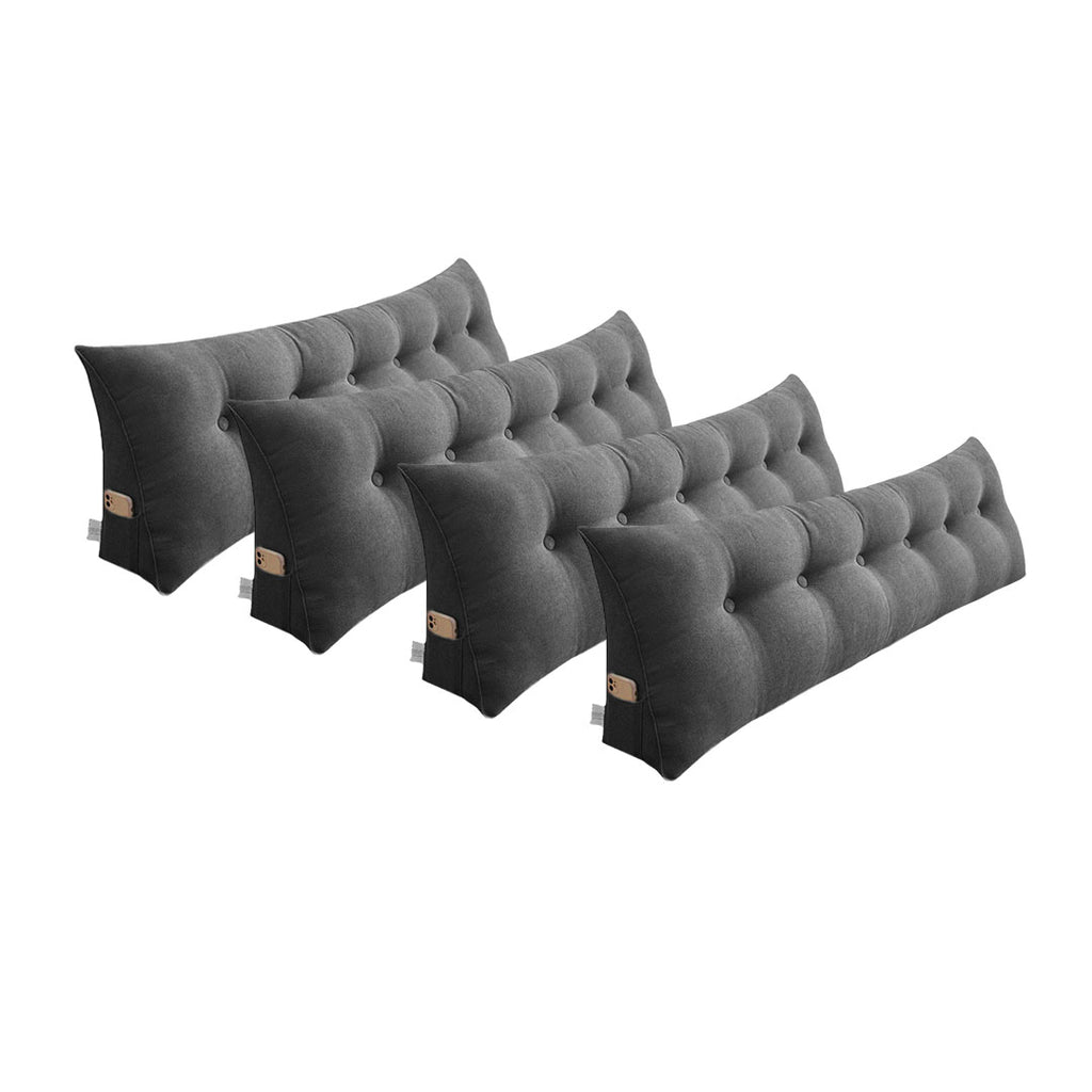 SOGA 4X 180cm Dark Grey Triangular Wedge Bed Pillow Headboard Backrest Bedside Tatami Cushion Home Decor