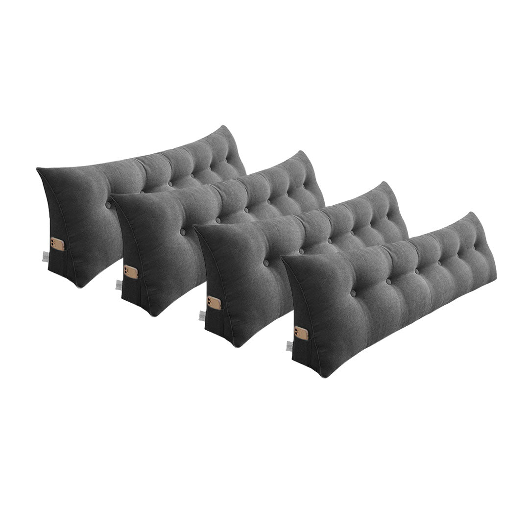 SOGA 4X 180cm Dark Grey Triangular Wedge Bed Pillow Headboard Backrest Bedside Tatami Cushion Home Decor
