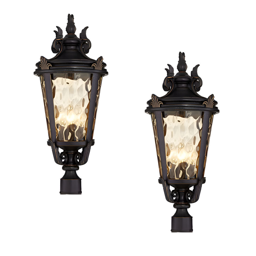 Vintage Lantern 2X 63.5cm Outdoor Post Lantern Light Classic Charm Elegant Patio Antique Inspired Outdoor Lighting $ 1131.90