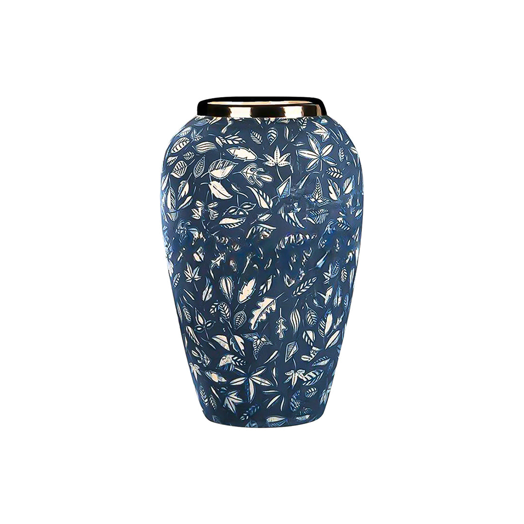 SOGA 30x19 Blue Medium Ceramic Flower Vase Elegant Living Room Home Decor