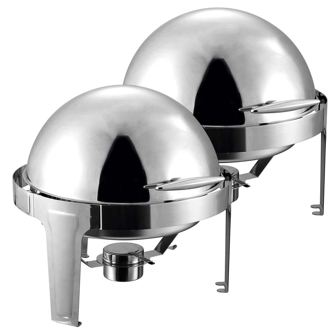 SOGA 2X 6L Stainless Steel Chafing Food Warmer Catering Dish Round Roll Top $ 517.50