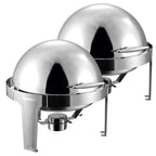 SOGA 2X 6L Stainless Steel Chafing Food Warmer Catering Dish Round Roll Top $ 517.50
