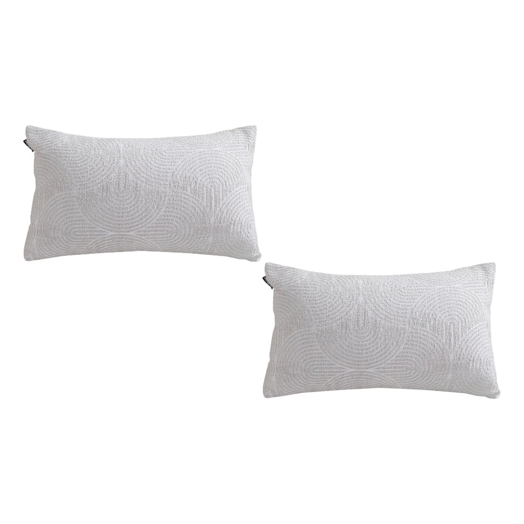 SOGA 2X 35cm Throw Pillow Off White Lumbar Embroidered Decorative Cover Stitch for Home Decor $ 107.90