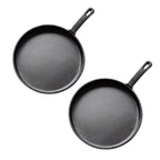 SOGA 2X 26cm Round Cast Iron Frying Pan Skillet Griddle Sizzle Platter $ 118.50