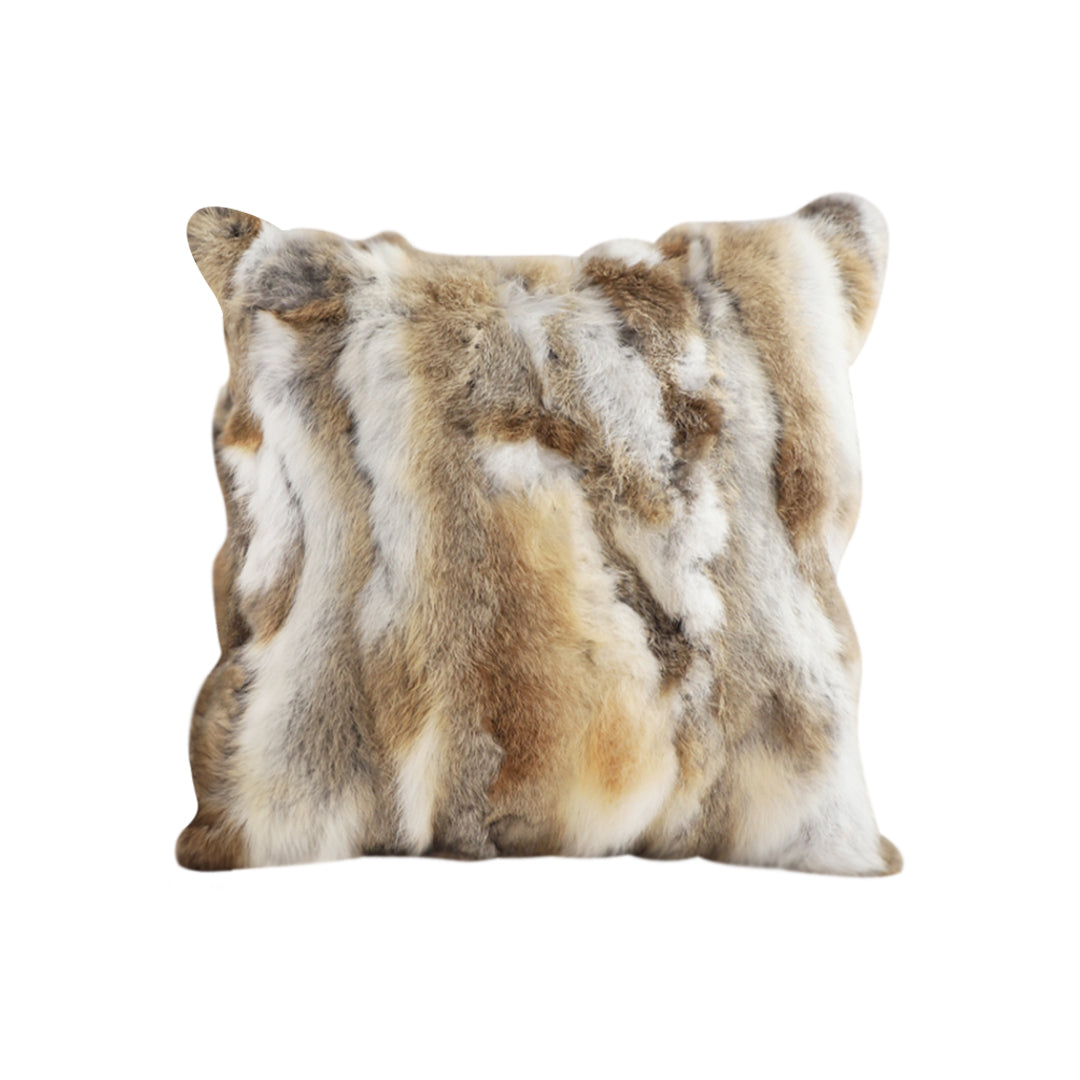 SOGA 45cm Throw Pillow Coffee Rabbit Fur Square Warm Cozy Decorative Cushion Home Decor $ 88.90