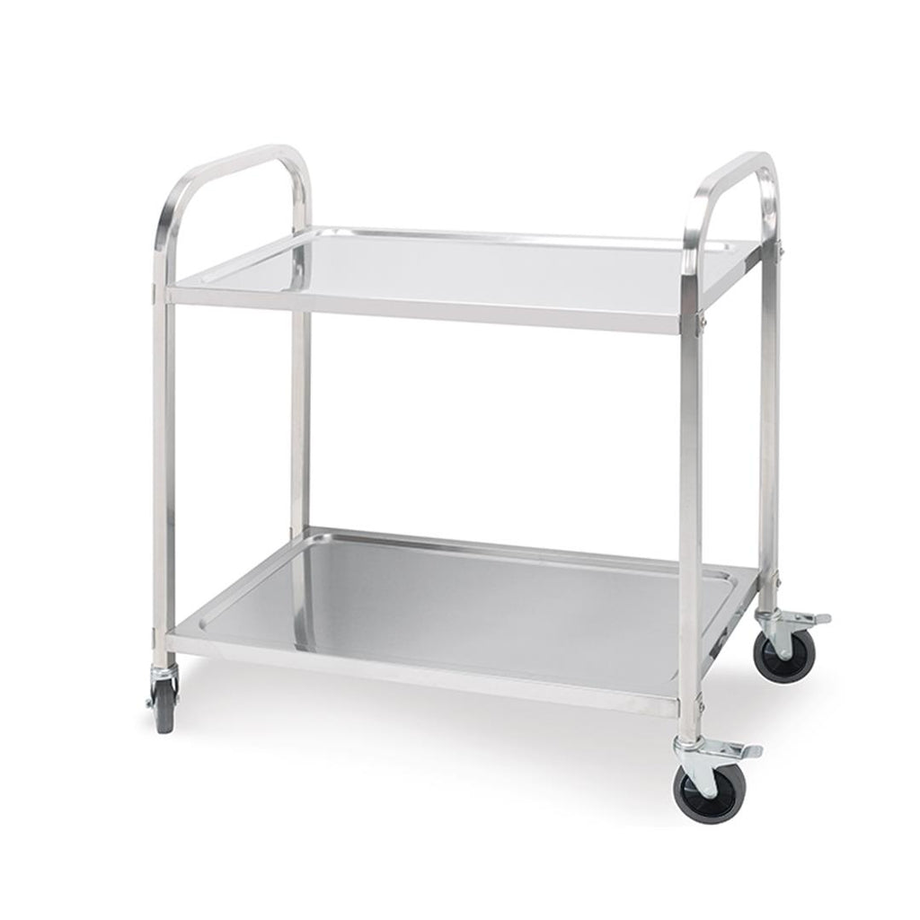 SOGA 2 Tier Stainless Steel Kitchen Dining Food Cart Trolley Utility Size 95x50x95cm Large $ 243.50