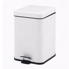 SOGA Foot Pedal Stainless Steel Rubbish Recycling Garbage Waste Trash Bin Square 12L White