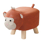SOGA Orange Children Bench Monkey Character Round Ottoman Stool Soft Small Comfy Seat Home Decor $ 33.50