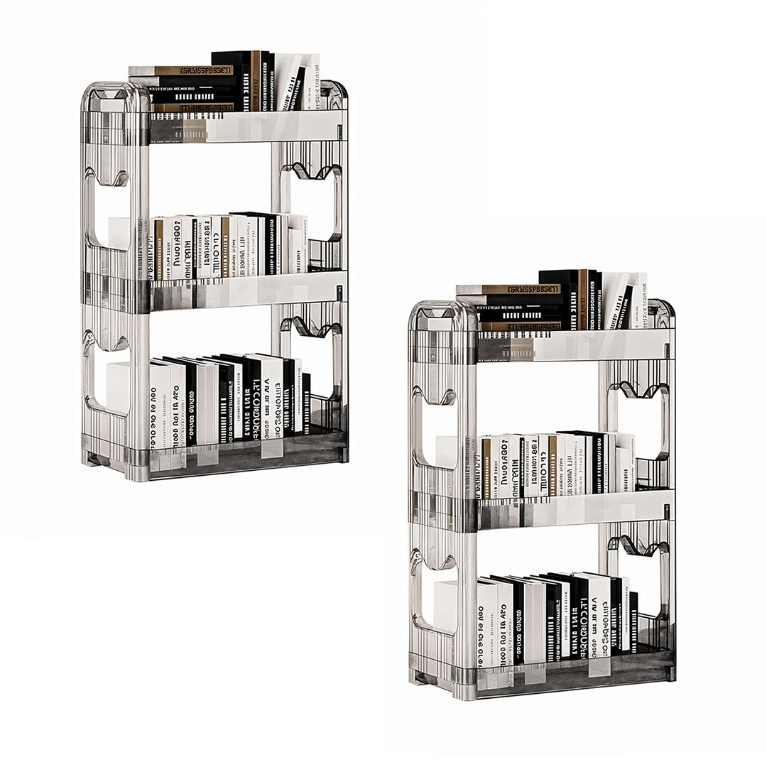 SOGA 2X 38x24x62cm Clear 3 Tier Bookshelf & Cosmetic Storage Organizer Trolley Rack $ 137.90