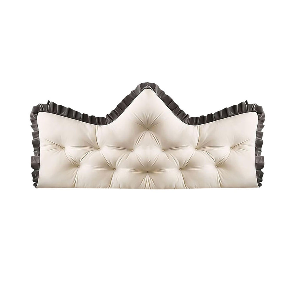 SOGA 90cm Crown Pillow Tufted Cream Headboard Cushion for Bed $ 49.90