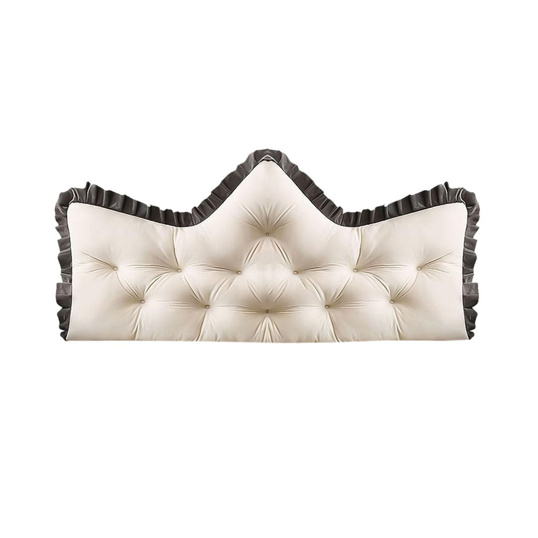 SOGA 90cm Crown Pillow Tufted Cream Headboard Cushion for Bed $ 49.90