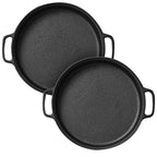 SOGA 2x Cast Iron Frying Pan Skillet Coating Steak Sizzle Platter 30cm $ 129.90