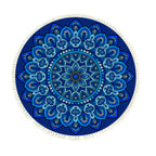 SOGA 90cm Blue Mandala Round Carpet for Living Room Bedroom Anti-slip Doormat Home Decor $ 55.50