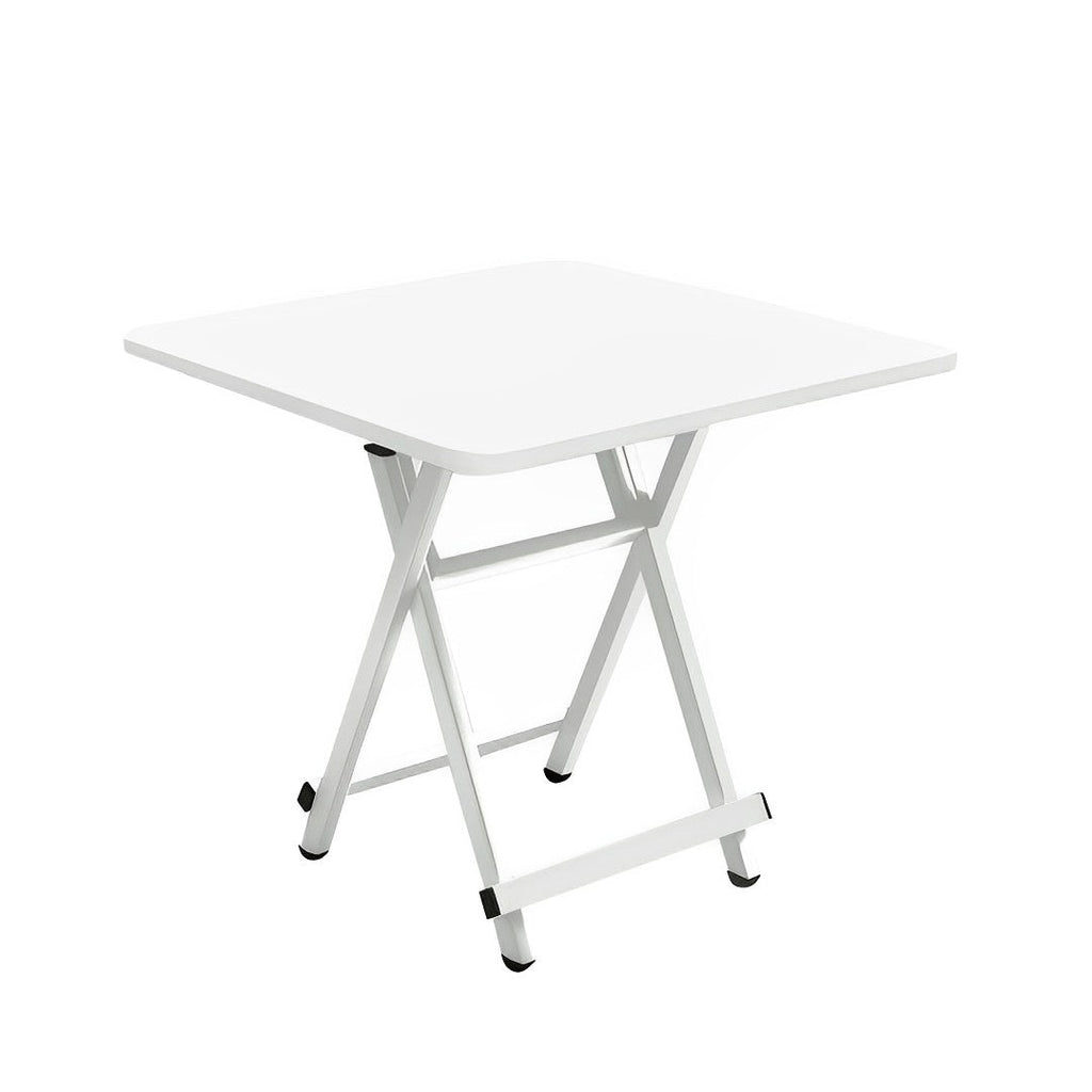 SOGA White Dining Table Portable Square Surface Space Saving Folding Desk with Lacquered Legs Home Decor $ 94.50