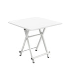 SOGA White Dining Table Portable Square Surface Space Saving Folding Desk with Lacquered Legs Home Decor $ 94.50