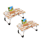 SOGA 2X Cute Dog Design Portable Bed Table Adjustable Foldable Bed Sofa Study Table Laptop Mini Desk with Drawer and Cup Slot Home Decor $ 90.90