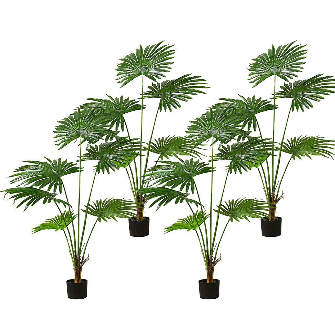 SOGA 4X 120cm Artificial Natural Green Fan Palm Tree Fake Tropical Indoor Plant Home Office Decor $ 388.50