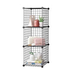 SOGA Black Portable 3 Tier Cube Storage Organiser Foldable DIY Modular Grid Space Saving Shelf $ 53.50