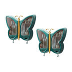 SOGA 2X Green Butterfly Shape Wall-Mounted Makeup Organiser Dustproof Waterproof Bathroom Storage Box Home Decor $ 118.90