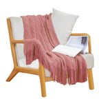 SOGA Pink Diamond Pattern Knitted Throw Blanket Warm Cozy Woven Cover Couch Bed Sofa Home Decor with Tassels $ 71.50