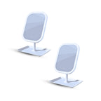 SOGA 2X 26cm White Squared Smart LED Makeup Bedroom Table Vanity Mirror Tricolor Adjustable Light w/ 5x Magnification $ 65.50