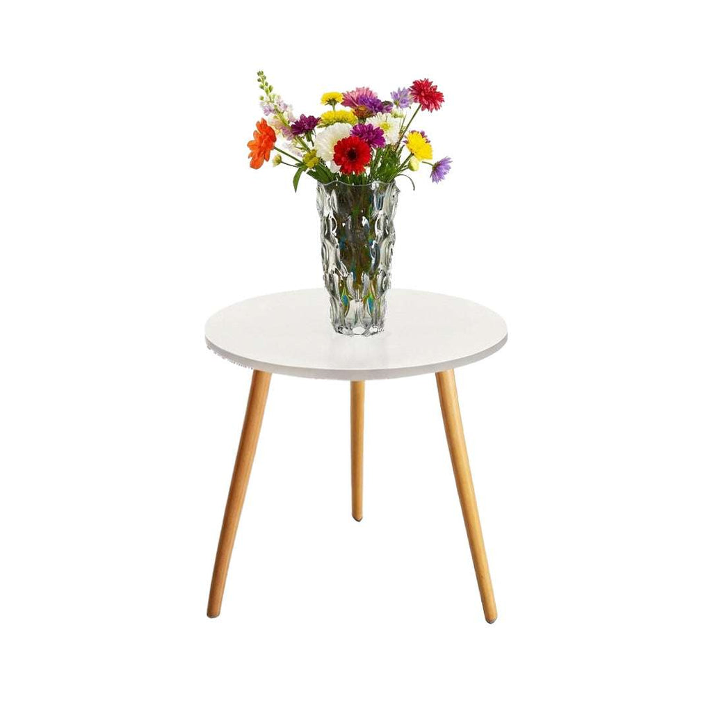 SOGA Home & Living Bundle – White Side Coffee Table & Clear Glass Vase for Modern Home Decor $ 123