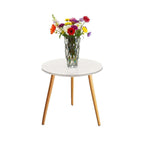 SOGA Home & Living Bundle – White Side Coffee Table & Clear Glass Vase for Modern Home Decor $ 123