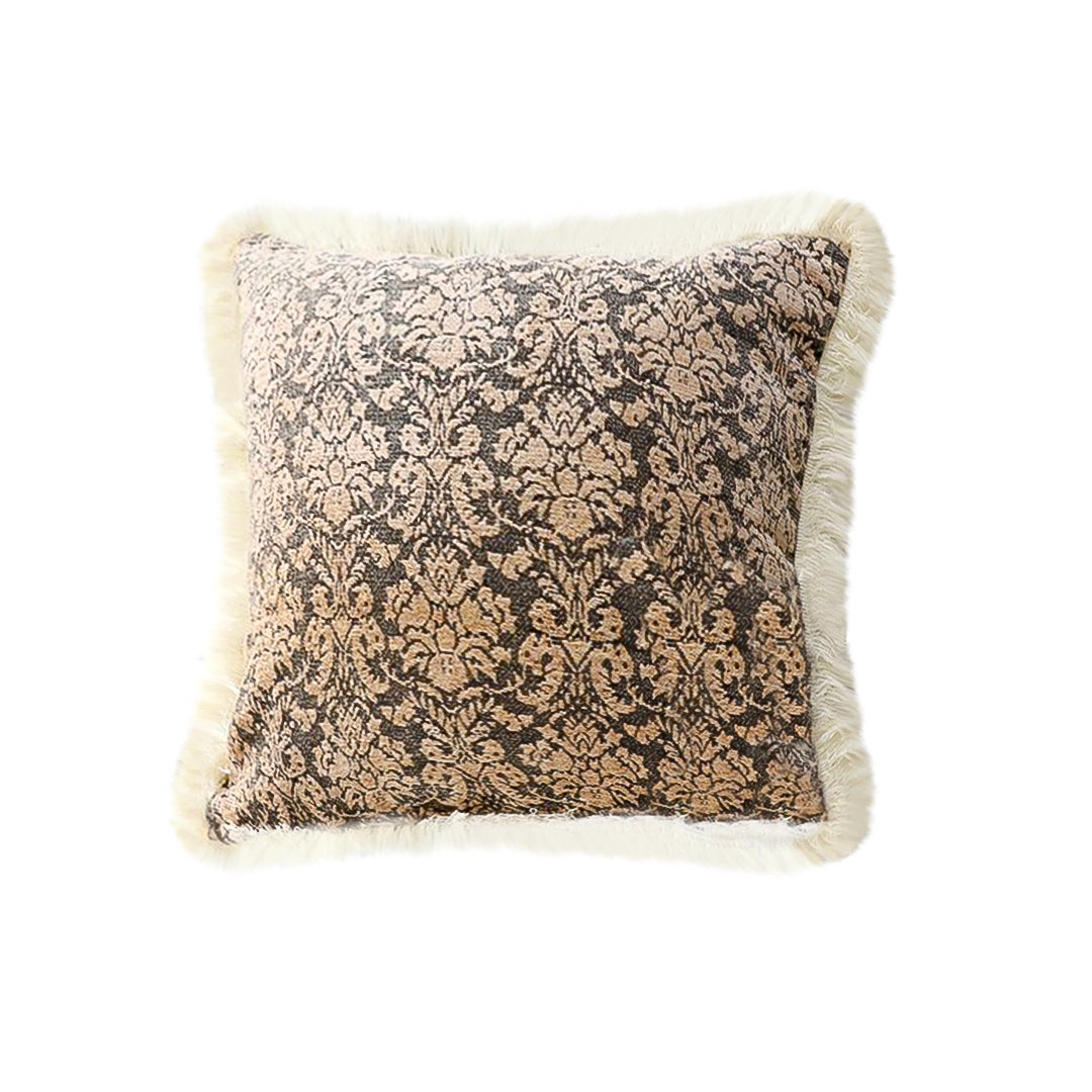 SOGA 45cm Wabi-sabi Floral Cover & Vintage Dark Floral Tassel Square Throw Pillow $ 55.50