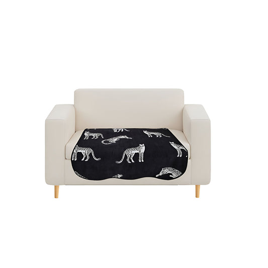 SOGA One-Seater Black Leopard Print 90x90cm Throw Blanket Sofa Cover