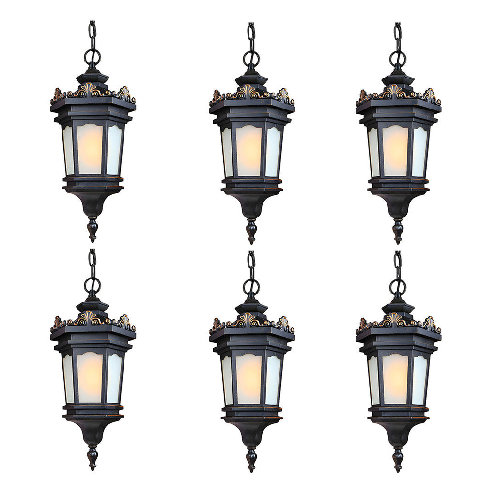 Vintage Lamp 6X 54.5cm Elegant Aluminum & Glass Lantern Chandelier Classic Hanging Light Fixture Antique Style $ 2975.50