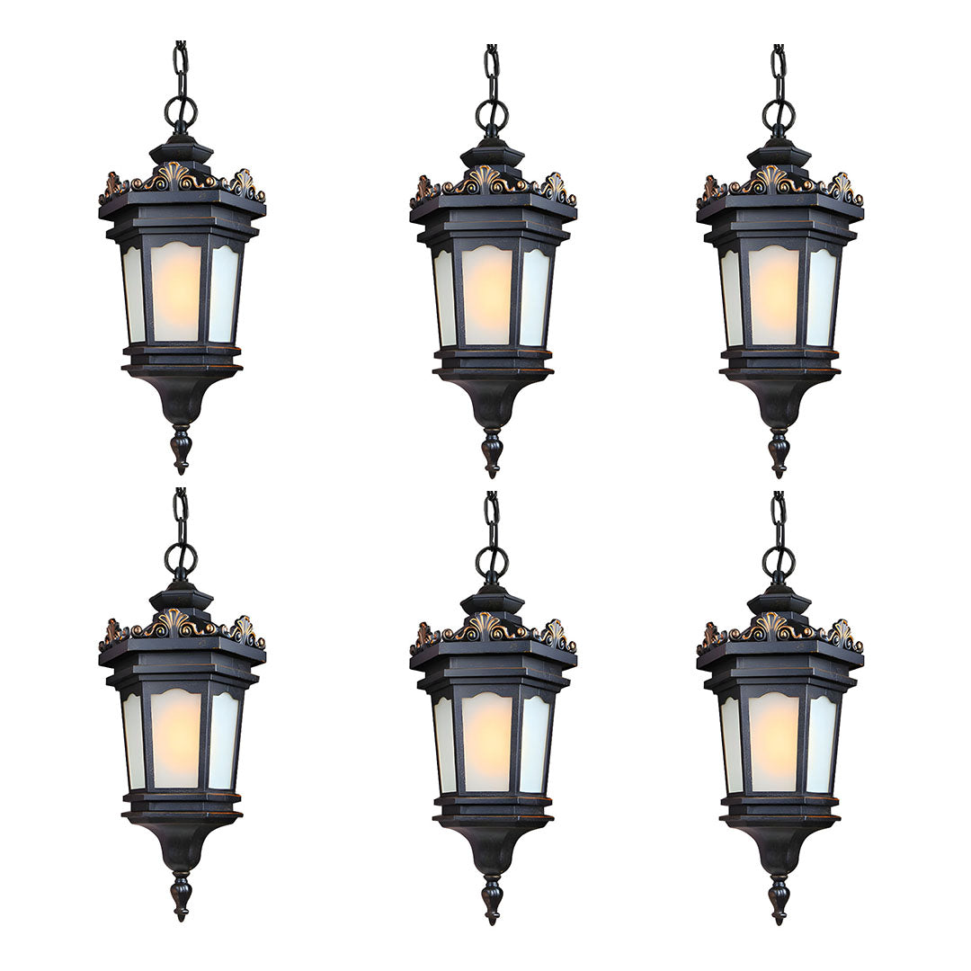 Vintage Lamp 6X 54.5cm Elegant Aluminum & Glass Lantern Chandelier Classic Hanging Light Fixture Antique Style $ 2975.50