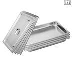 SOGA 4X Gastronorm GN Pan Full Size 1/1 GN Pan 4cm Deep Stainless Steel Tray with Lid $ 155.50