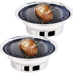 SOGA 2x BBQ Grill Stainless Steel Portable Smokeless Charcoal Grill Home Outdoor Camping