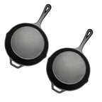 SOGA 2X 30cm Round Cast Iron Frying Pan Skillet Steak Sizzle Platter with Helper Handle $ 118.50