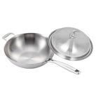 SOGA 18/10 Stainless Steel Fry Pan 34cm Frying Pan Top Grade Skillet with Helper Handle and Lid $ 166.90