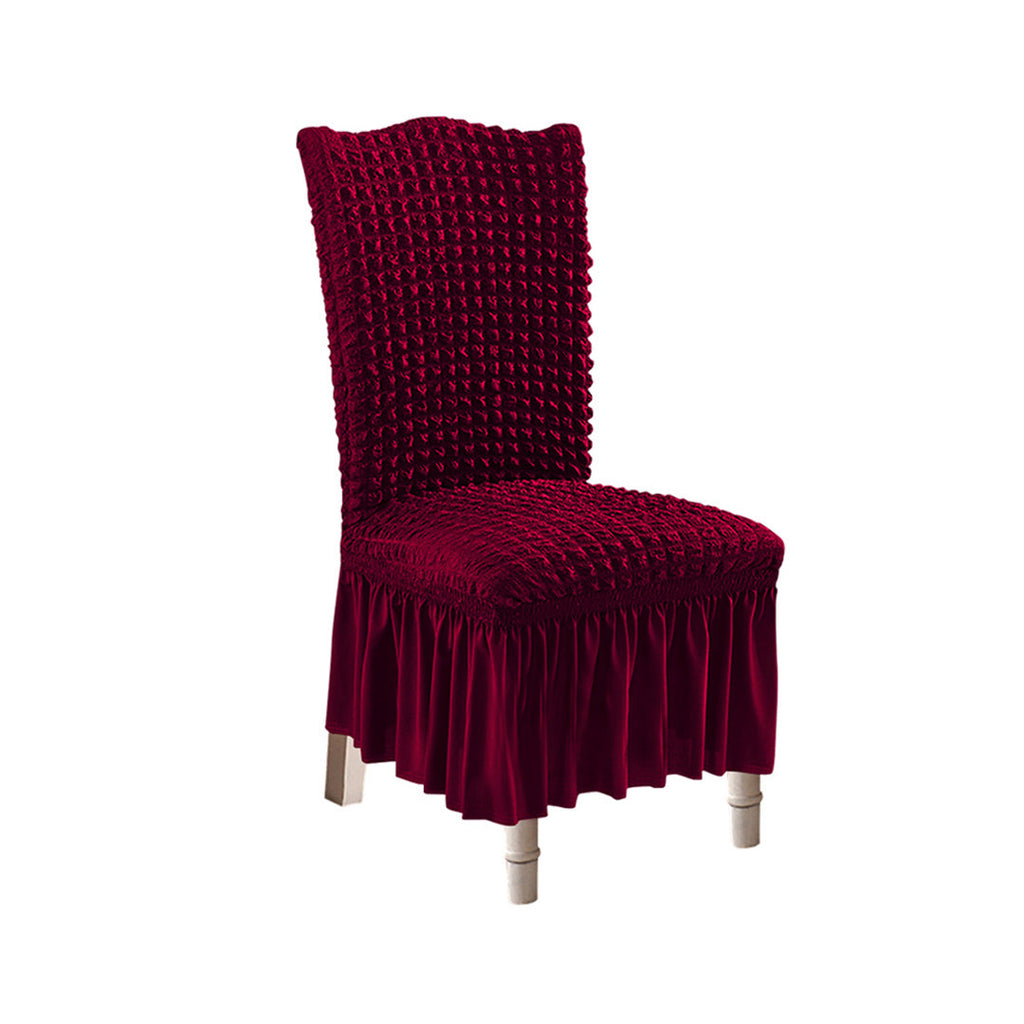 SOGA Burgundy Chair Cover Seat Protector with Ruffle Skirt Stretch Slipcover Wedding Party Home Decor $ 33.50