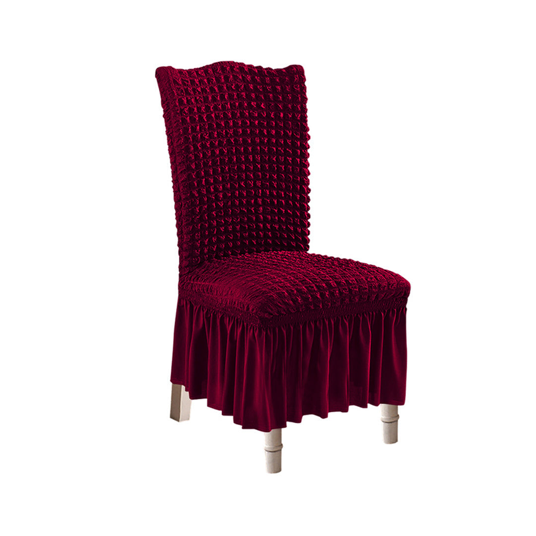 SOGA Burgundy Chair Cover Seat Protector with Ruffle Skirt Stretch Slipcover Wedding Party Home Decor $ 33.50